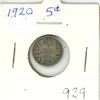 Image 1 : CANADA 1920 - 5 CENT SILVER