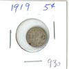 Image 1 : CANADA 1919 - 5 CENT SILVER