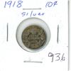 Image 1 : CANADA 1918 - 10 CENT SILVER
