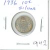 Image 1 : CANADA 1936 - 10 CENT SILVER