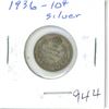Image 1 : CANADA 1936 - 10 CENT SILVER