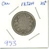 Image 1 : CANADA 1872H - 25 CENT SILVER