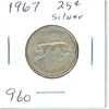 Image 1 : CANADA 1967 - 25 CENT SILVER