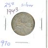 Image 1 : CANADA 1943 - 25 CENT SILVER