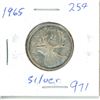 Image 1 : CANADA 1965 - 25 CENT SILVER