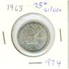 Image 1 : CANADA 1963 - 25 CENT SILVER