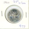 Image 1 : CANADA 1964 - 25 CENT SILVER