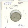 Image 1 : CANADA 1959 - 10 CENT SILVER
