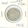 Image 1 : 1945 CANADA 25 - CENT SILVER