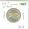 Image 1 : 1967 CANADA 25 - CENT SILVER