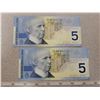 Image 2 : FOUR 2012 CANADA $5 LAURIER - CRISP BANKNOTES, S/N IN NUMERICAL ORDER 86,87,88,89