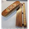 Image 6 : Hanging wooden clothes brush with carved and painted Ukrainian decor. Hanger 9” long. From Ukraine.