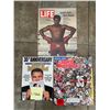 Image 1 : (2) different 35th anniversary Sports Illustrated magazines, Muhammed Ali Life magazine (cover only)