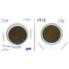 Image 1 : 2x 1916 Canada One Cent