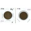 Image 1 : 2x 1916 Canada One Cent