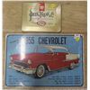 Image 1 : 1955 Chevrolet Tin Sign + Cookie Tin Lid