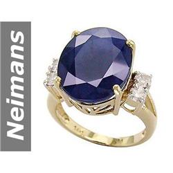 12.44 ct Sapphire & Diamond Ring 14kt Gold