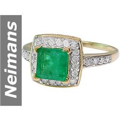 Vintage 2.78 ct Emerald & Diamond Ring 14kt Gold