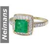 Image 1 : Vintage 2.78 ct Emerald & Diamond Ring 14kt Gold