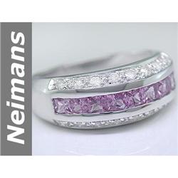 Wow 1.67 ct Pink Sapphire & Diamond Ring 14kt Gold