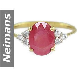 2.25 ct Ruby & Diamond Ring 14kt Gold