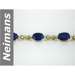 Classic 8.40 ct Genuine Sapphire Bracelet 14kt Gold !