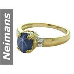 2.04 ct Star Sapphire & Diamond Ring 14kt Gold