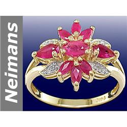 1.79 ct Ruby & Diamond Ring 14kt Gold