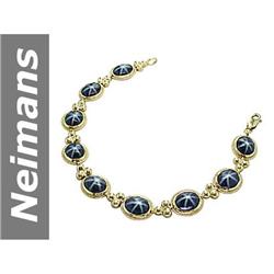 35.10 ct Star Sapphire Bracelet 14kt Gold