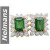 Image 1 : 2.02 ct Green Tourmaline & Diamond Earrings 14kt Gold