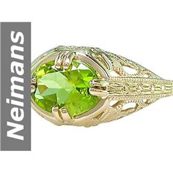2 ct Peridot Ring 14kt Gold