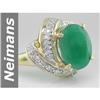 Image 1 : Vintage 5.70 ct Emerald & Diamond Ring 14kt Gold