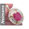 Image 1 : 8.36 ct Ruby & Diamond Pendant 14kt Gold