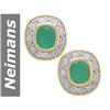 Image 1 : 3.92 ct Emerald & Diamond Earrings 14kt Gold