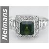 Image 1 : 1.28 ct Green Tourmaline & Diamond Ring 14kt Gold !