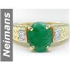 Image 1 : Big 2.59 ct Emerald & Diamond Ring 14kt Gold