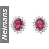 Image 1 : 3.45 ct Pink Tourmaline & Diamond Earrings 14kt Gold