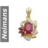 Image 1 : 3.23 ct Ruby & Diamond Pendant 14kt Gold