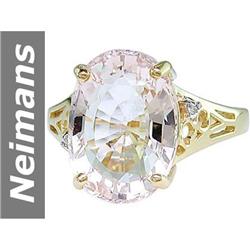 5.90 ct White Morganite & Diamond Ring 14kt Gold