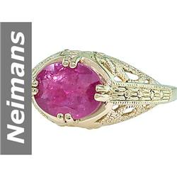 Natural  2.25 ct Ruby Ring 14kt Gold