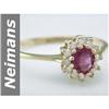 Image 1 : Charming .62 ct  Burma Ruby & Diamond Ring 14kt Gold
