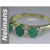 Image 1 : Genuine 1.50 ct Emerald & Diamond Ring 14kt Gold