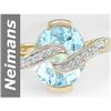 6.25 ct Blue Topaz & Diamond Ring 14kt Gold