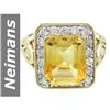 Image 1 : 6.50 ct Citrine & Diamond Ring 14kt Gold
