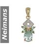 2.50 ct Green Amethyst, Green Sapphire & Diamond Pendant 14kt Gold