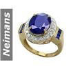 11.08 ct Blue Sapphire & Diamond Gents Ring 14kt Gold