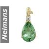 10.09 ct Green Amethyst & White Sapphire Pendant 14kt Gold