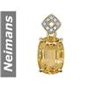 Fine 7.75 ct Citrine & Diamond Pendant 14kt Gold
