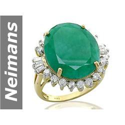 19.00 ct Emerald & Diamond Ring 14kt Gold