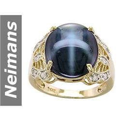15.18 ct Star Sapphire & Diamond Ring 14kt Gold